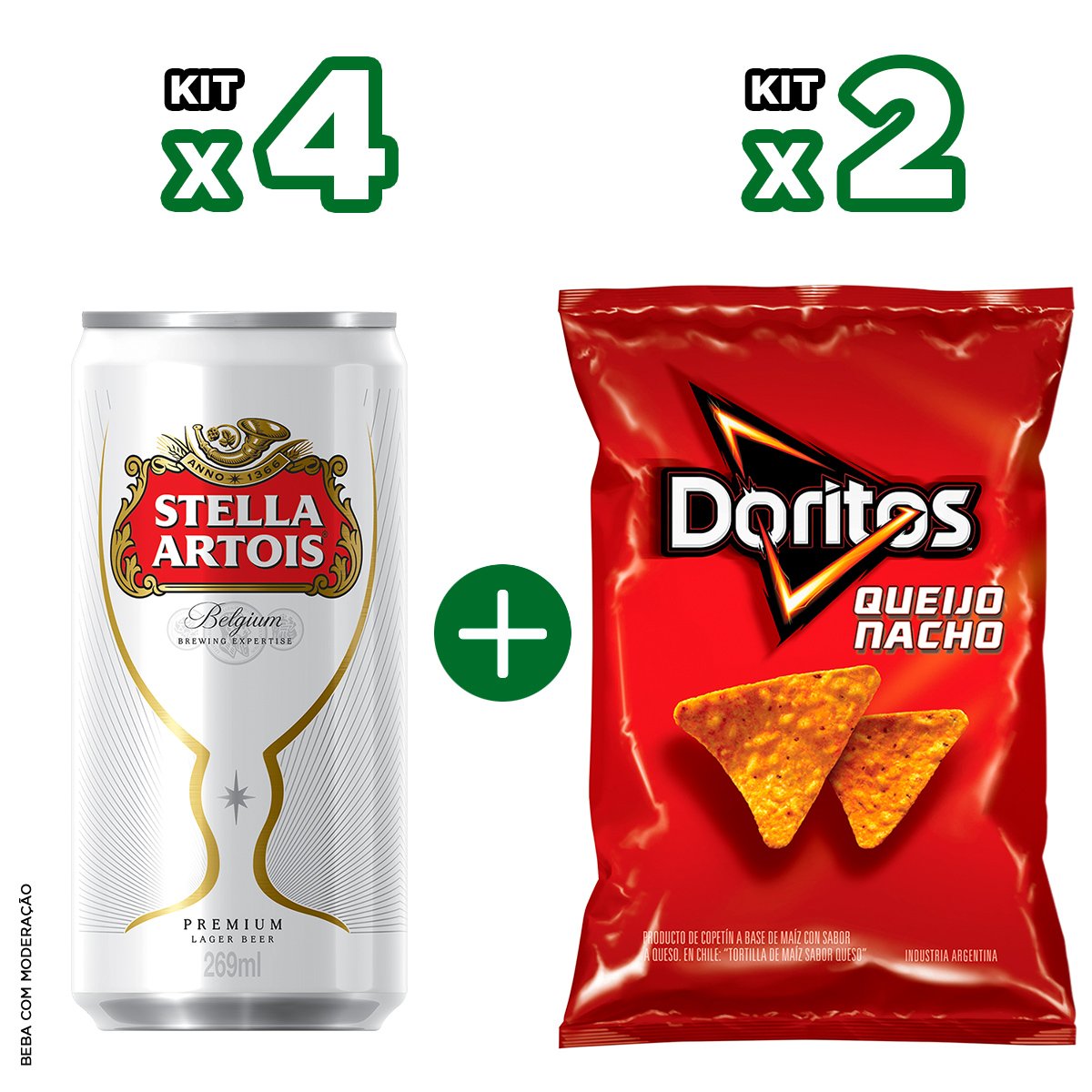 Produto Kit Stella Artois + Doritos Queijo Nacho da loja Pão de Açucar no valor de: 37,14
