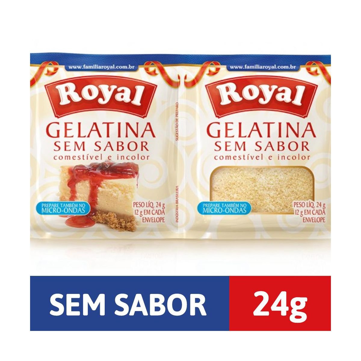 Gelatina Em Pó Sem Sabor Incolor Royal 24g