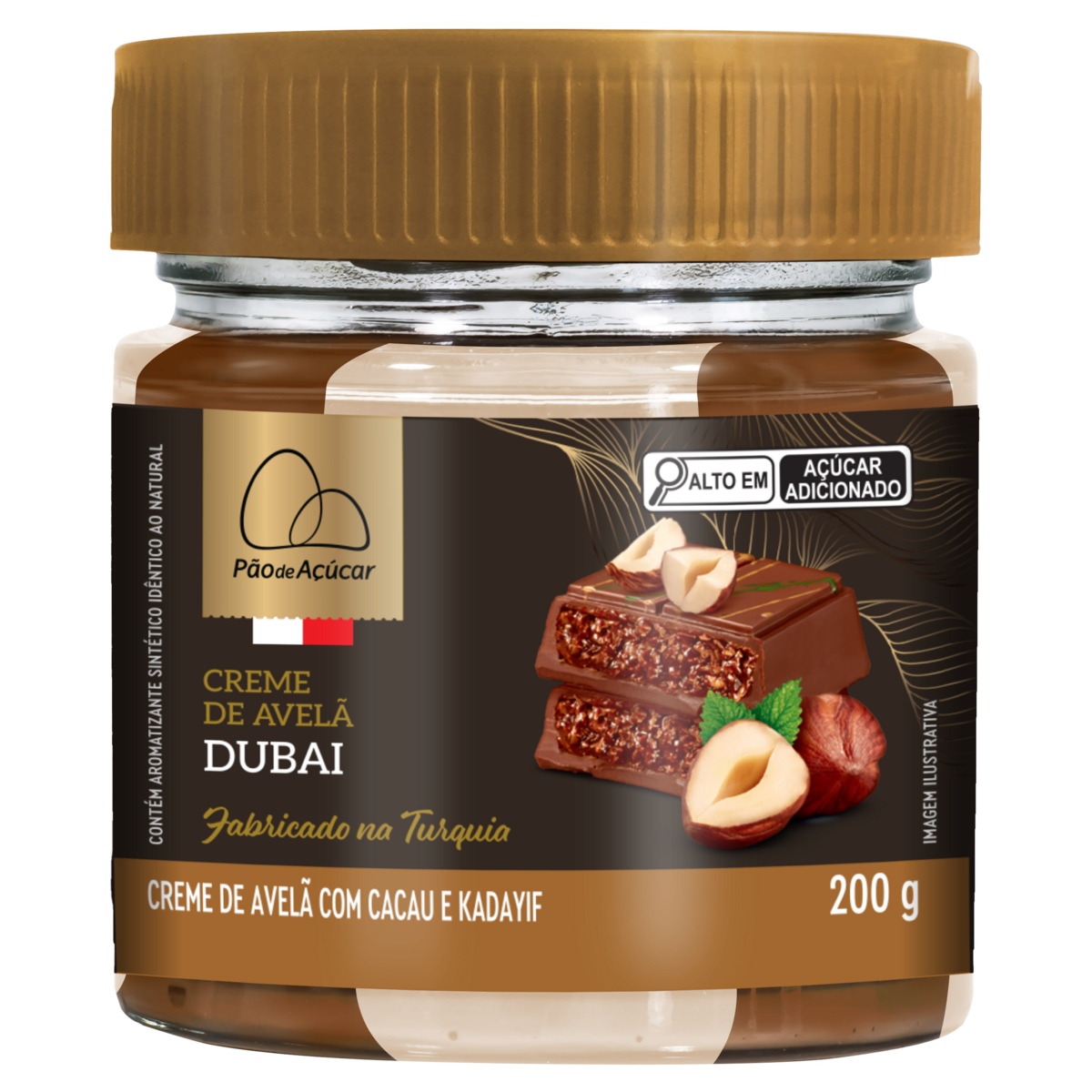 Produto Creme de Avelã com Cacau e Kadayif Pão de Açúcar Dubai Vidro 200g da loja Pão de Açucar no valor de: 19,99