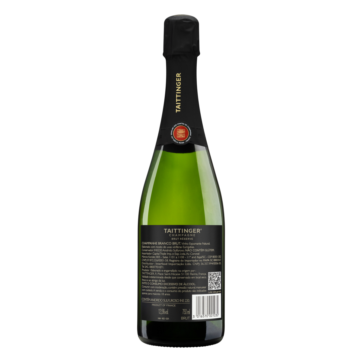 Champagne Taittinger Brut Réserve 750 ml | Pão de Açúcar