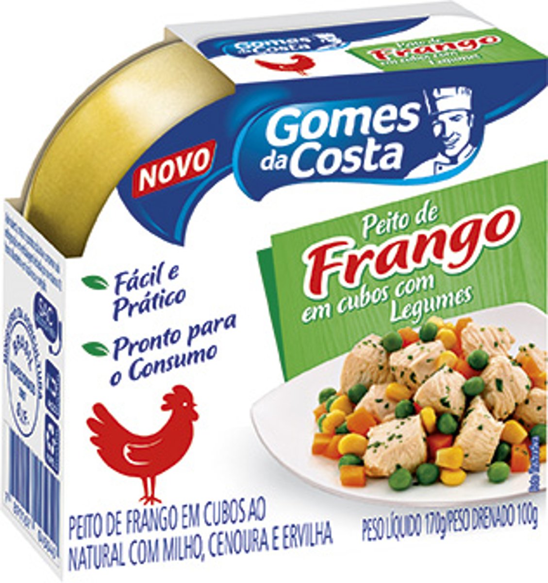 Peito De Frango Em Cubos Gomes Da Costa Sabor Legumes 170g