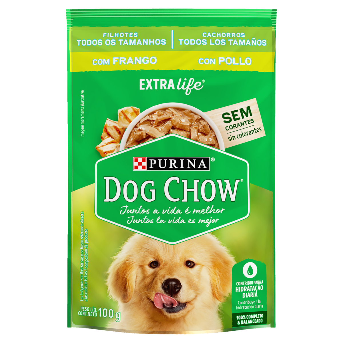 Produto NESTLÉ® PURINA® DOG CHOW® ExtraLife® Ração Úmida para Cães Filhotes de Todos os Tamanhos Frango 100g da loja Pão de Açucar no valor de: 3,09