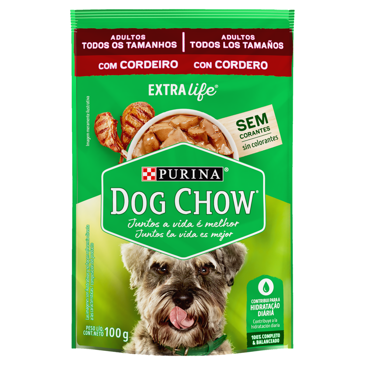Produto NESTLÉ® PURINA® DOG CHOW® ExtraLife® Ração Úmida para Cães Adultos de Todos os Tamanhos Cordeiro 100g da loja Pão de Açucar no valor de: 3,09