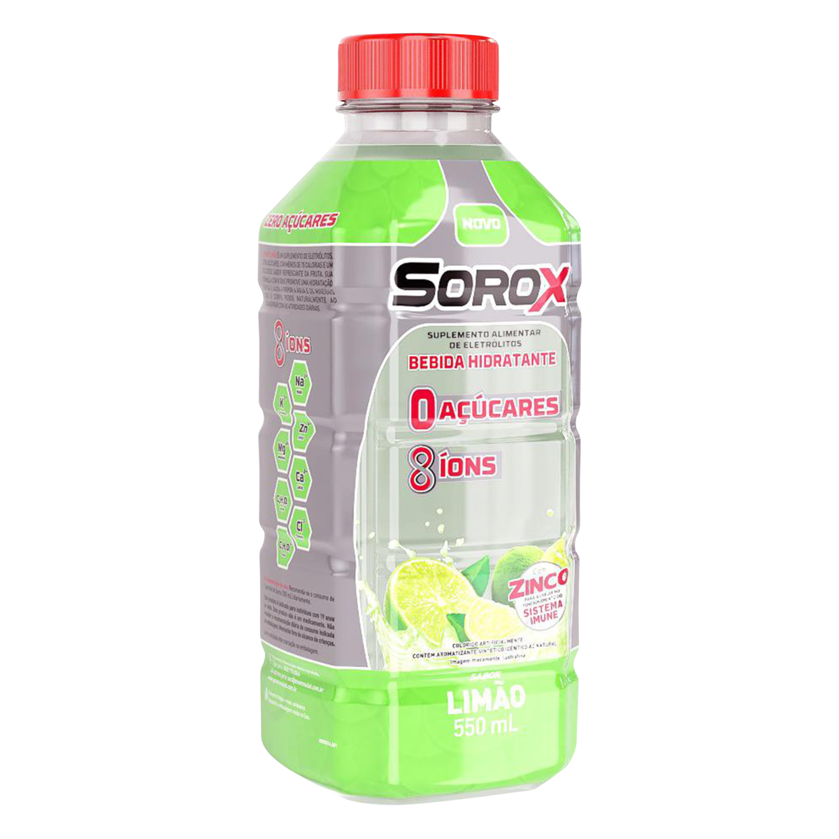 Isotônico Limão Zero Açúcar Sorox Garrafa 550ml | Pão de Açúcar