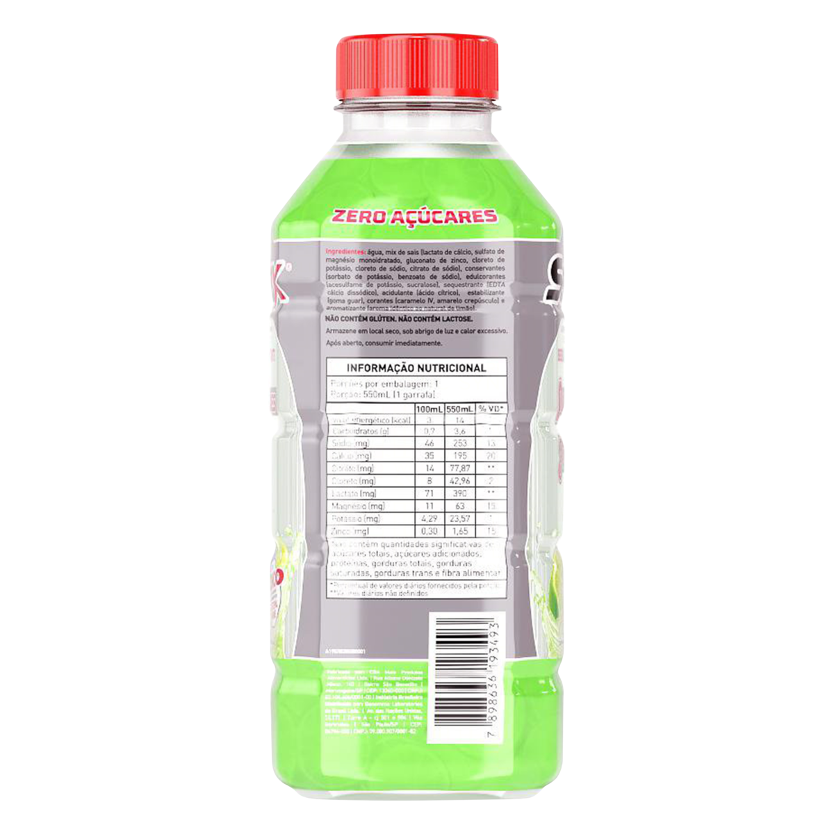 Isotônico Limão Zero Açúcar Sorox Garrafa 550ml | Pão de Açúcar