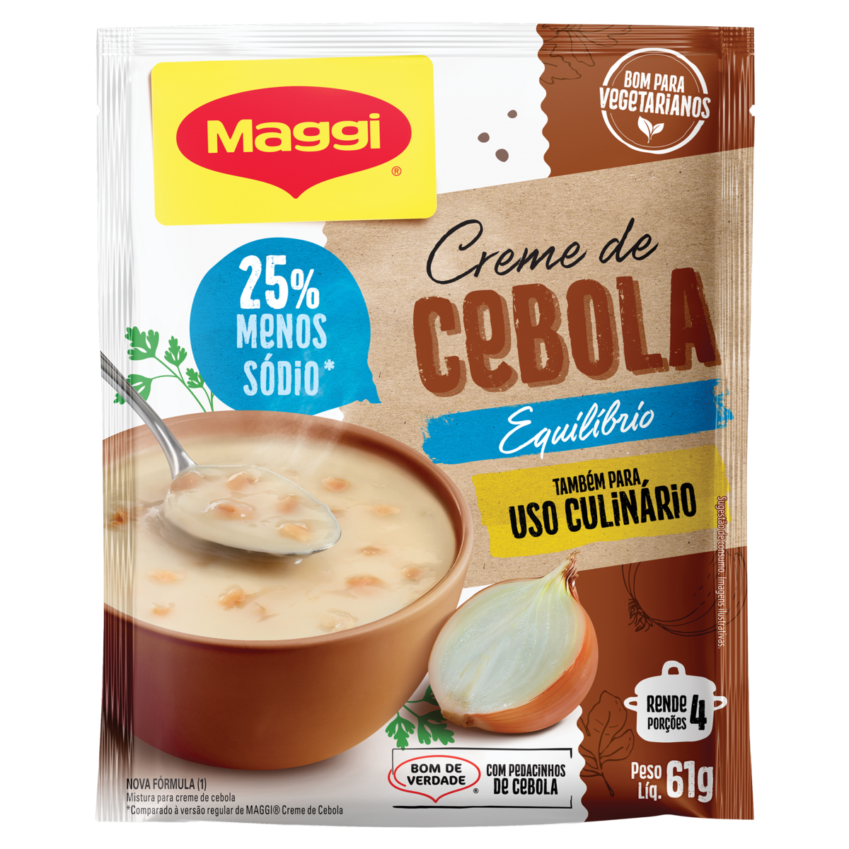 Produto Creme de Cebola MAGGI Equilibrium Sachê 61g da loja Pão de Açucar no valor de: 6,19