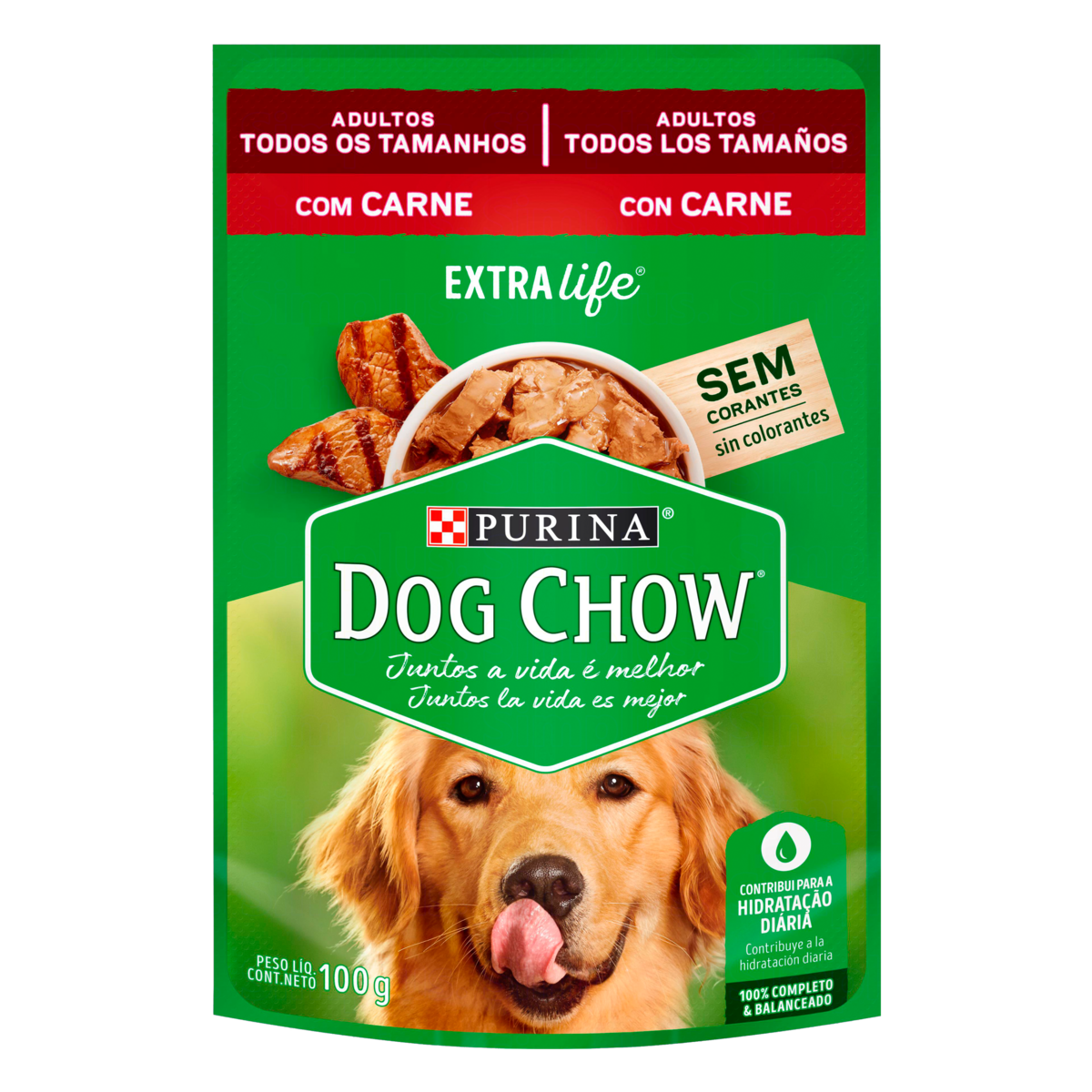 Produto Ração Úmida DOG CHOW Cães Adultos Carne 100g da loja Pão de Açucar no valor de: 3,09