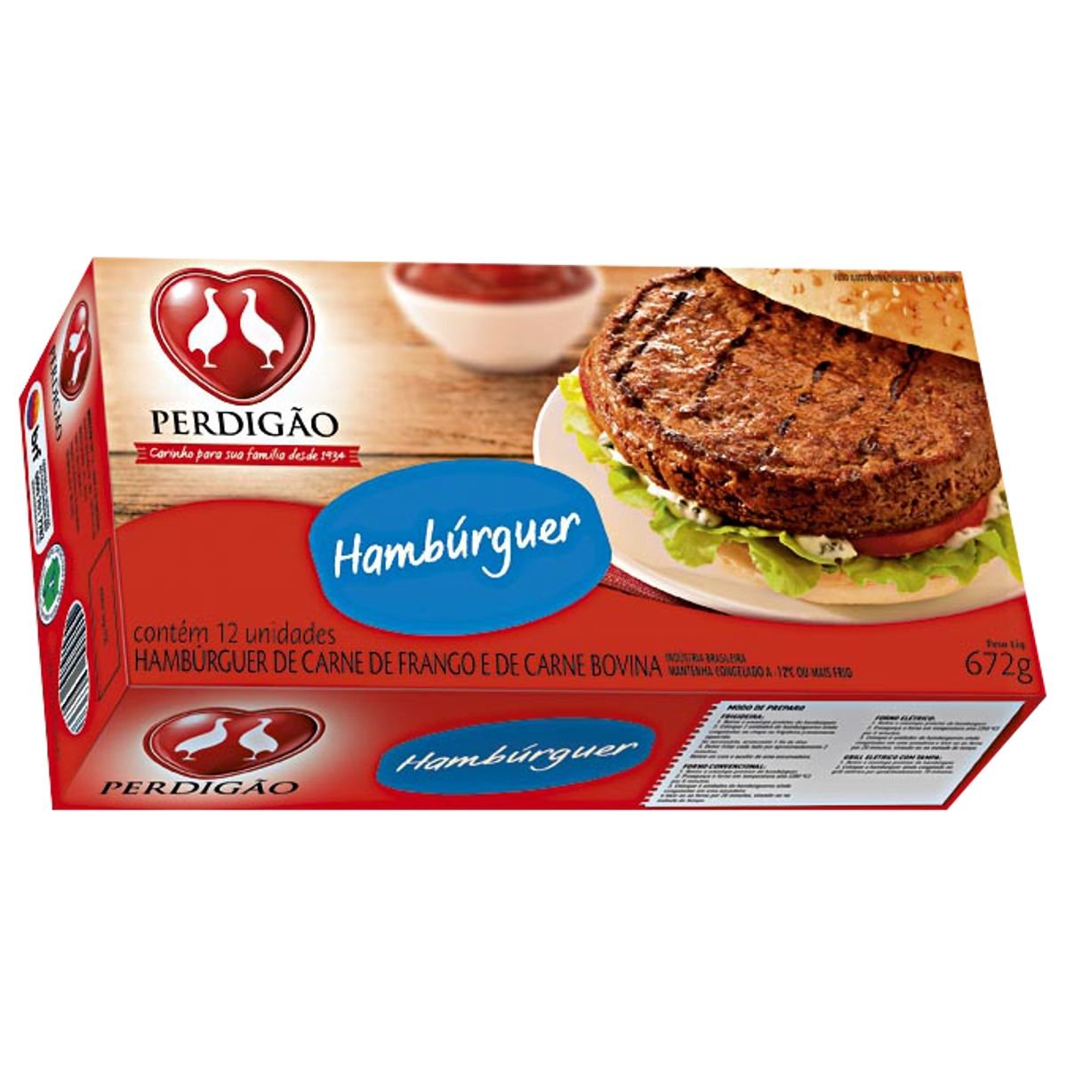 Hambúrguer Misto Perdigão Caixa 672g