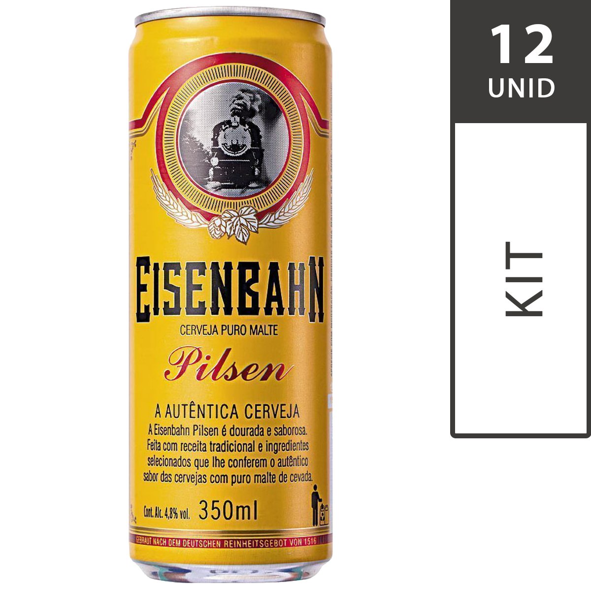 Produto Cerveja EISENBAHN Pilsen Lata 350ml com 12 Unidades da loja Pão de Açucar no valor de: 39,48
