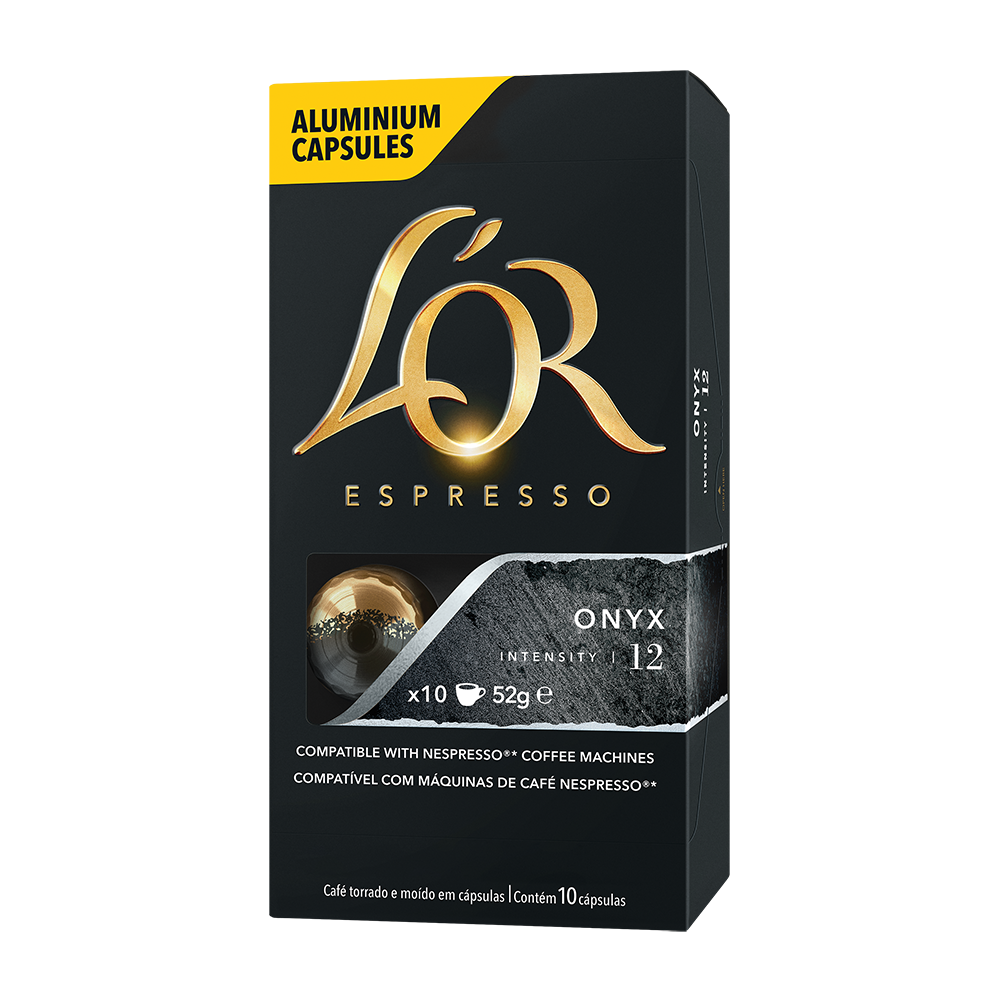 L'OR 10 Cápsulas de Café Onyx compatível com máquinas de café Nespresso® |  Pão de Açúcar