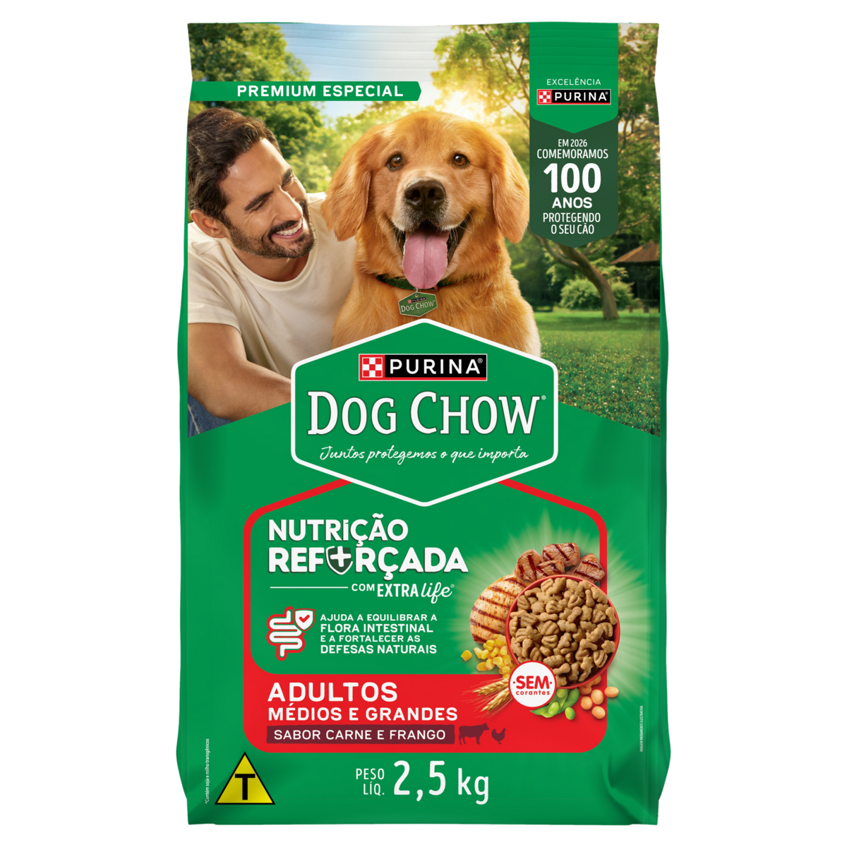 Produto Alimento para Cães Adultos Raças Médias e Grandes Carne e Frango Purina Dog Chow Nutrição Reforçada com Extra Life 2,5kg da loja Pão de Açucar no valor de: 49,99