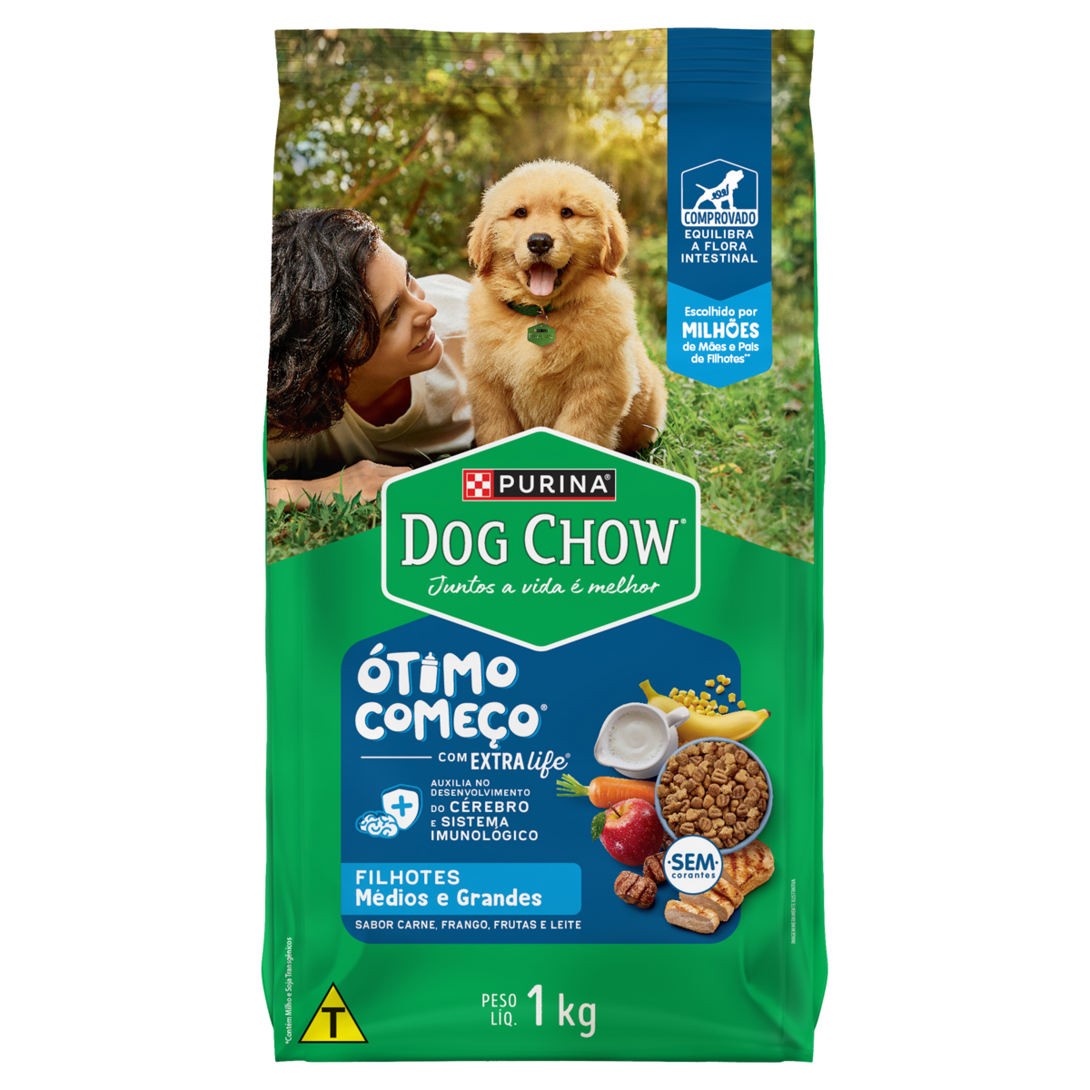 Produto NESTLÉ® PURINA® DOG CHOW® Extralife® Ração Seca para Cães Filhotes Médios e Grandes 1kg da loja Pão de Açucar no valor de: 21,99