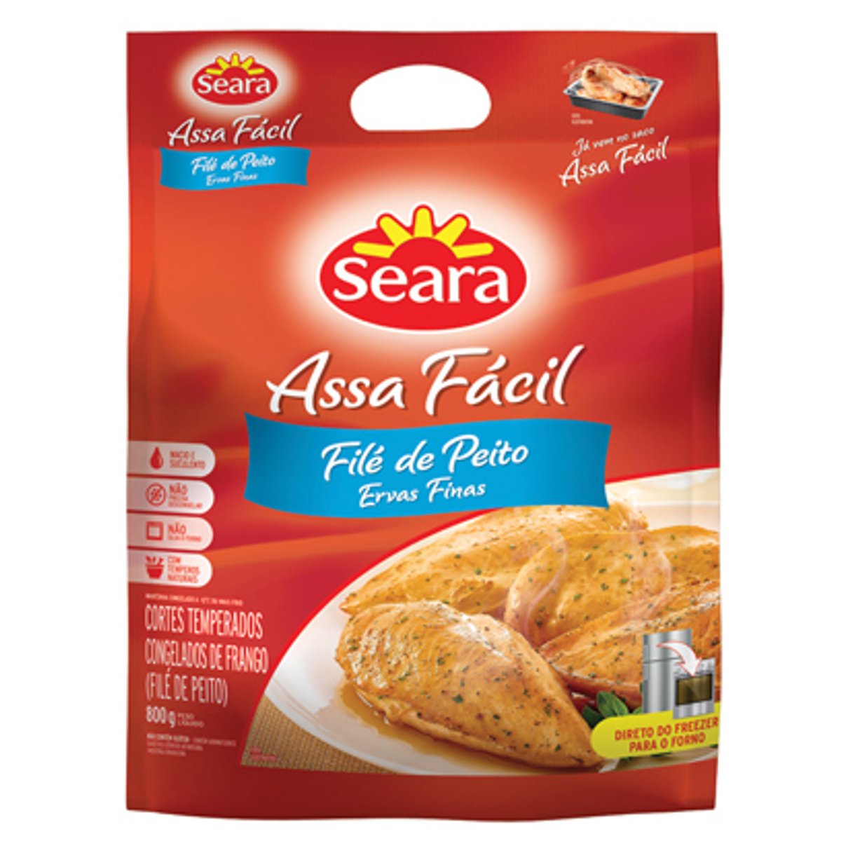 Filé De Peito De Frango Assa Fácil Com Ervas Seara Pacote 800g