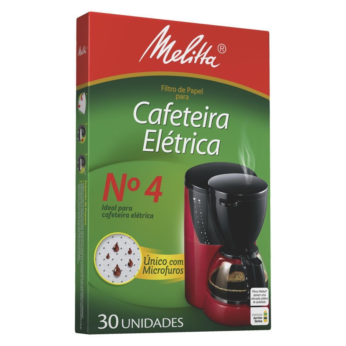Filtro de Papel para Cafeteira Elétrica MELITTA nº 4 Caixa 30 Unidades |  Pão de Açúcar