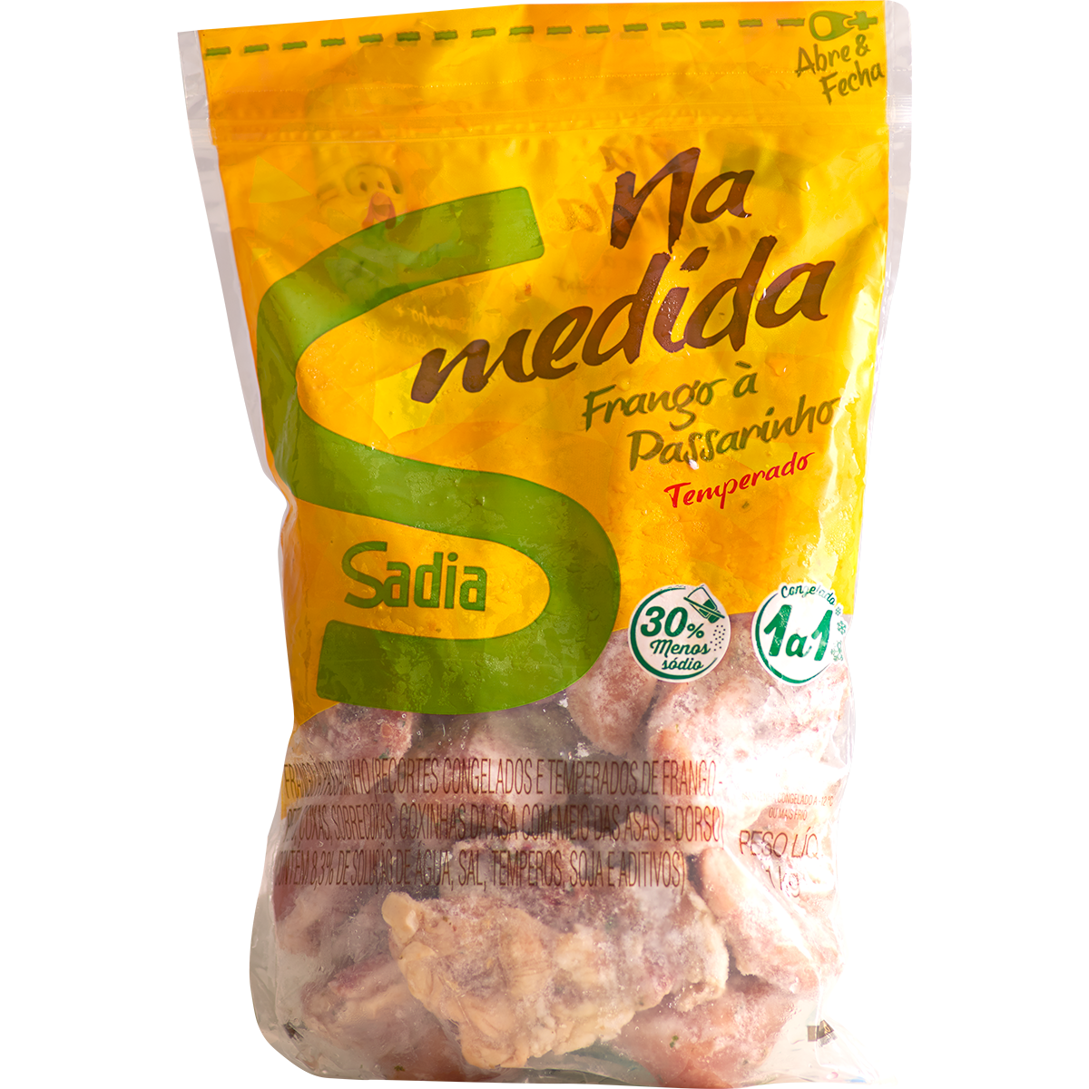 Frango à Passarinho Temperado Congelado Sadia Pacote 1kg