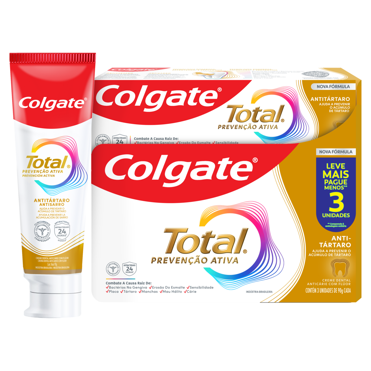 Produto Creme Dental Colgate Total 12 Anti Tártaro 3 Unidades de 90g com Preço Especial da loja Pão de Açucar no valor de: 19,99
